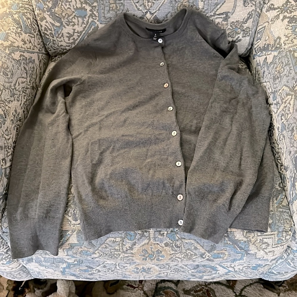 Lands End Classic 100% Cotton Cardigan Size S